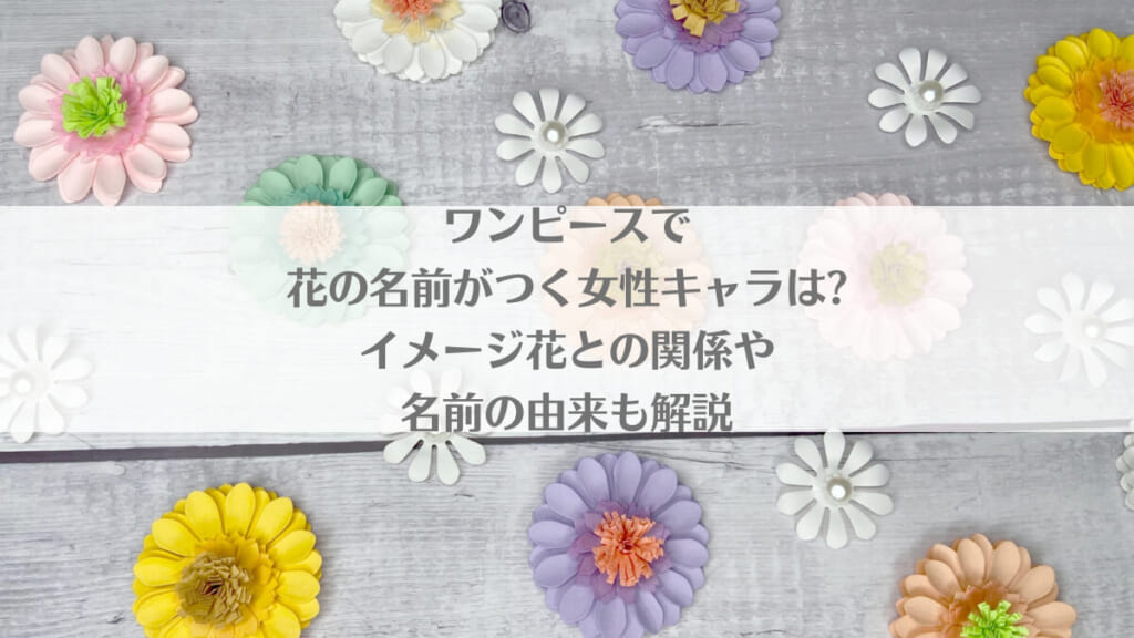 「ワンピースで花の名前がつく女性キャラは?イメージ花との関係や名前の由来も解説」のアイキャッチ画像